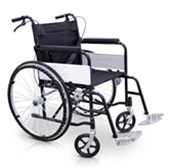 Stoel met grote wielen en remmen width=